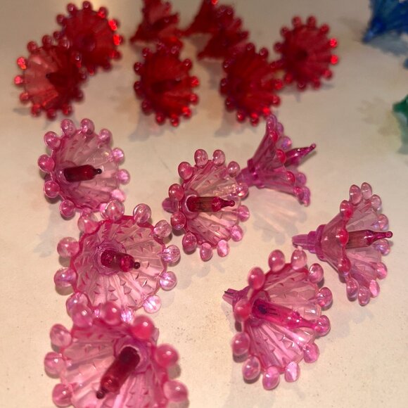 Lot Of 35 Large Vintage Tulip Christmas Plastic Light Reflectors Cover Starburst - Picture 5 of 5